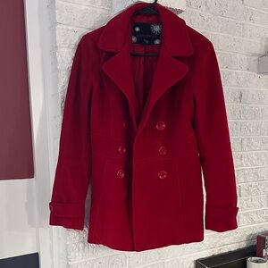 Body Central Red Pea Coat